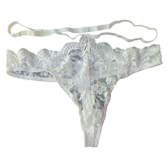 ADOME Women's Crescent White 2-Piece Sexy Bralette and Thong Lingerie Set, XXL - Picture 9 of 11